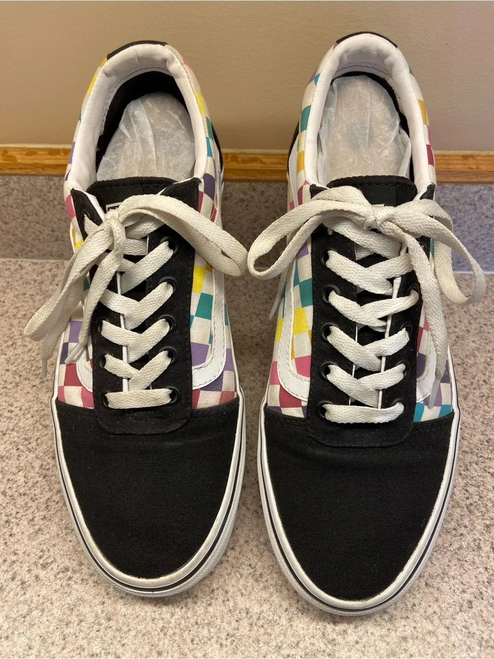 Vans Old Skool Rainbow Checkerboard sneakers colorful multi-check pattern
